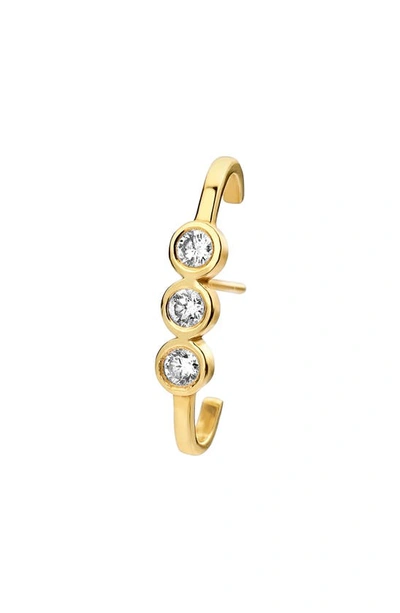 Shop Kimai Bold Single Lab Created Diamond Earring In Yellow Gold