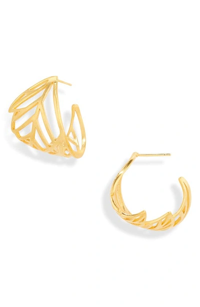 Shop Dean Davidson Origin Foliole Hoop Earrings In Gold