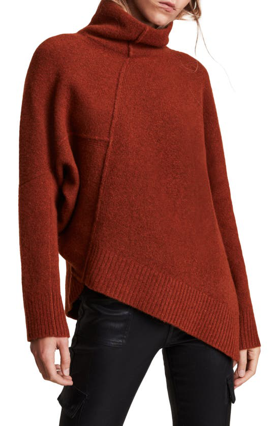 allsaints lock roll neck wool blend sweater