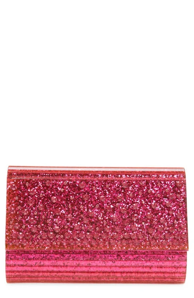 Shop Kurt Geiger Party Glitter Envelope Clutch In Bright Pink