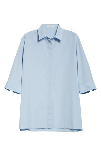 Shop The Row Elada Cotton Poplin Shirt In Baby Blue