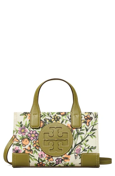 Tory Burch Ella Floral Print Micro Tote In Winter Sage ModeSens