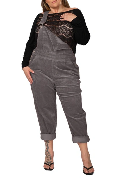 Shop Standards & Practices Corduroy Overalls In Charcoal