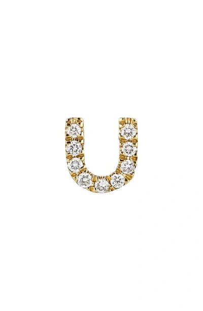 Shop Bony Levy Icon Diamond Initial Single Stud Earring In 18k Yellow Gold - U