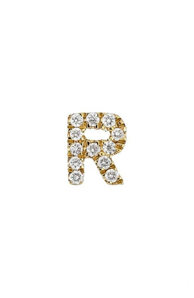 Bony Levy Icon Diamond Initial Single Stud Earring In 18k Yellow Gold - R