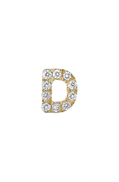 Bony Levy Icon Diamond Initial Single Stud Earring In 18k Yellow Gold - D