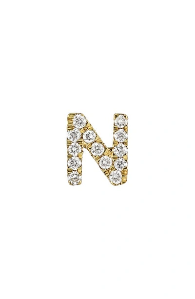 Shop Bony Levy Icon Diamond Initial Single Stud Earring In 18k Yellow Gold - N