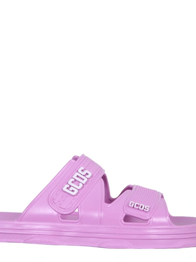 Shop Gcds Rubber Slide Sandals Unisex In Pink
