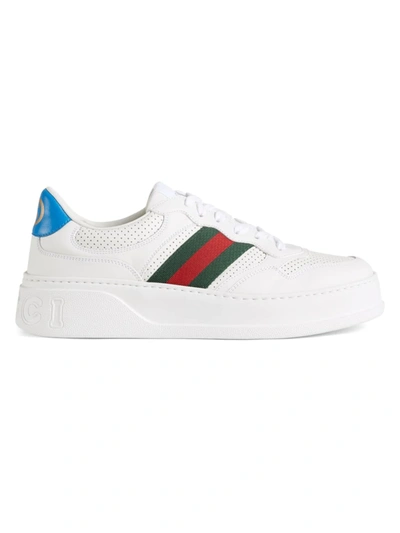 Shop Gucci Men's Chunky Lace-up Sneakers In White