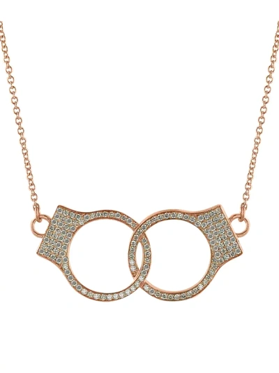 Shop Jacob & Co. Women's Key Cuff 18k Rose Gold & Diamond Necklace