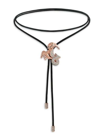 Shop Jacob & Co. Women's Zodiac 18k Rose Gold & Diamond Capricorn String Necklace