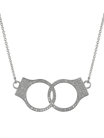 Shop Jacob & Co. Women's Key Cuff 18k White Gold & Diamond Necklace