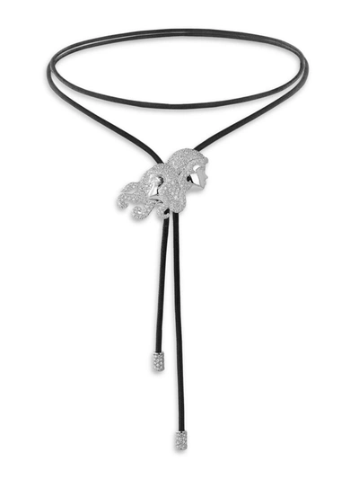 Shop Jacob & Co. Women's Zodiac 18k White Gold & Diamond Gemini String Necklace