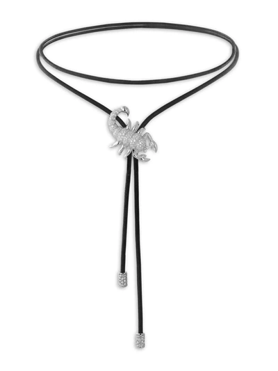 Shop Jacob & Co. Women's Zodiac 18k White Gold & Diamond Scorpio String Necklace