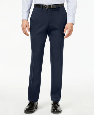 Shop Kenneth Cole Reaction Men's Slim-fit Stretch Gabardine Dress Pants In Blue