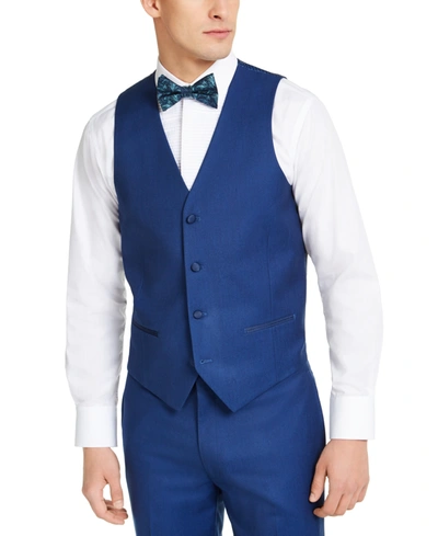 Shop Alfani Men's Slim-fit Stretch Tuxedo Vest, Created For Macy's In Blue