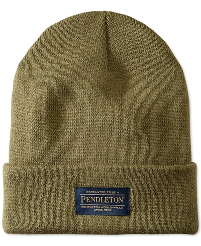 Shop Pendleton Men's Solid Ribbed-knit Beanie In Army Green