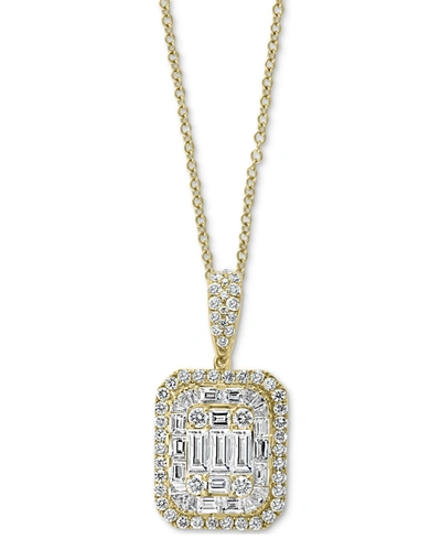Shop Effy Collection Effy Diamond Cluster 18" Pendant Necklace (1-3/4 Ct. T.w.) In 14k White Gold Or 14k Yellow Gold