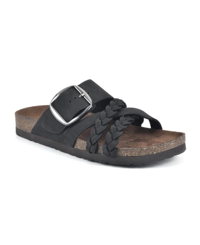 Shop White Mountain Healing Footbed Sandal Slides Women's Shoes In Black/nubuck