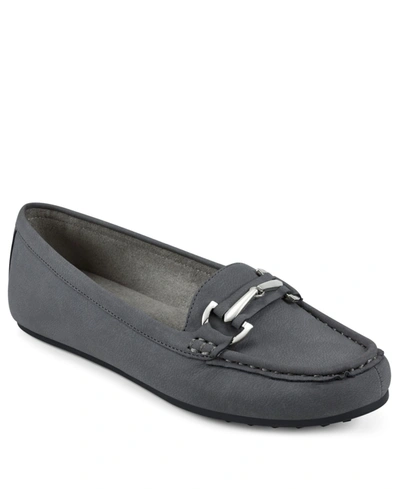 Shop Aerosoles Women's Day Drive Loafers Women's Shoes In Gray Faux Suede