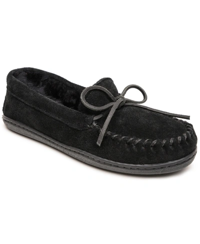 Shop Minnetonka Women's Hardsole Moc Slippers Women's Shoes In Black