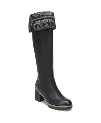 Shop Soul Naturalizer Myfave-tall Over-the-knee Boots Women's Shoes In Black Faux Leather/fabric