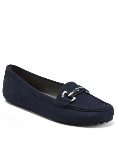 Shop Aerosoles Women's Day Drive Loafers In Navy Faux Suede