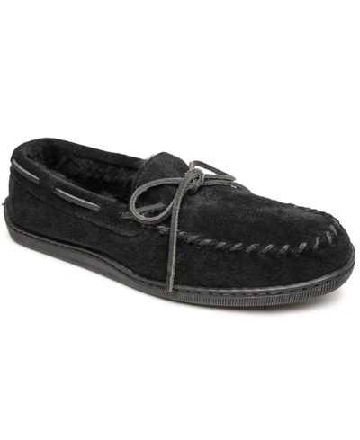 Shop Minnetonka Men's Hardsole Moccasin Slippers Men's Shoes In Black
