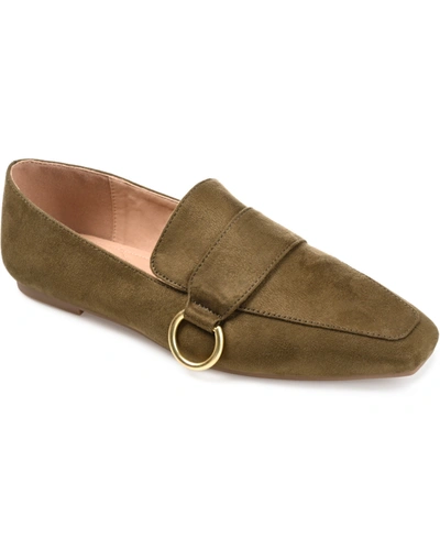 Shop Journee Collection Women's Benntly Square Toe Slip On Loafers In Olive