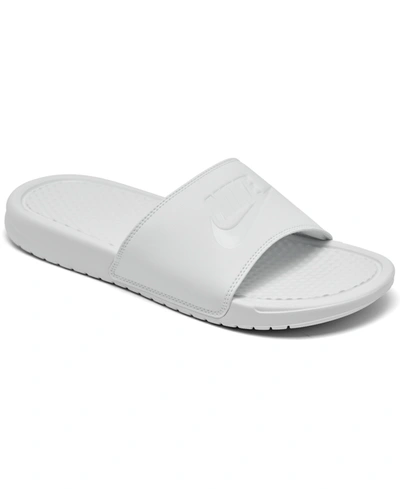 Shop Nike Women's Benassi Jdi Slide Sandals From Finish Line In White