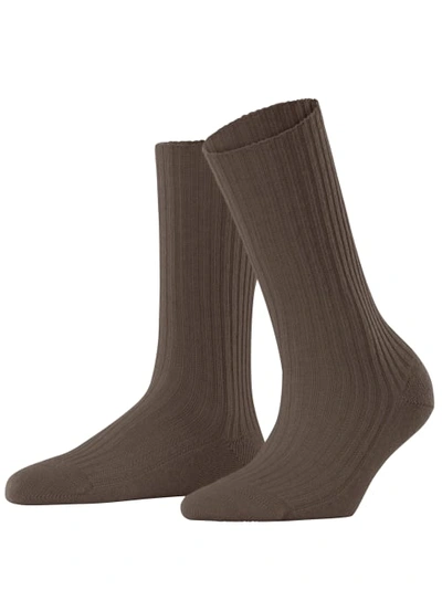 Shop Falke Cosy Wool Boot Socks In Jasper