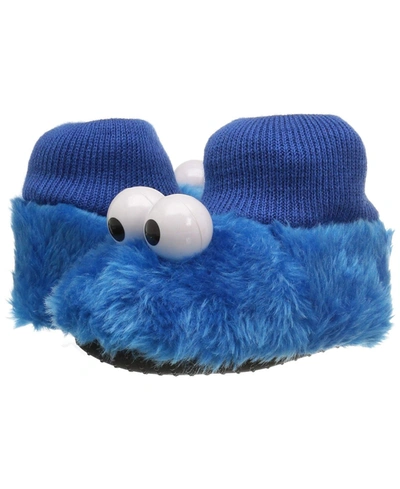 Shop Sesame Street Cookie Monster Toddler Boys Puppet Slipper In Blue