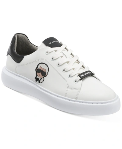 Shop Karl Lagerfeld Men's Karl Head Sneakers In White