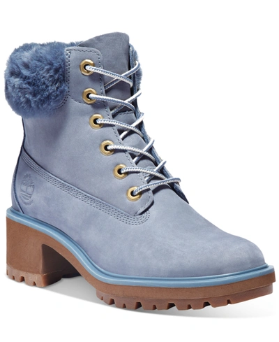 Shop Timberland Women's Kinsley Hiker Waterproof Leather Lug Sole Boots Women's Shoes In Medium Blue Nubuck