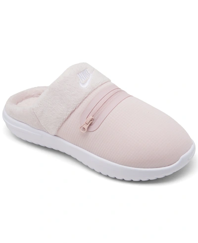 Shop Nike Women's Burrow Slippers From Finish Line In Barely Rose/white