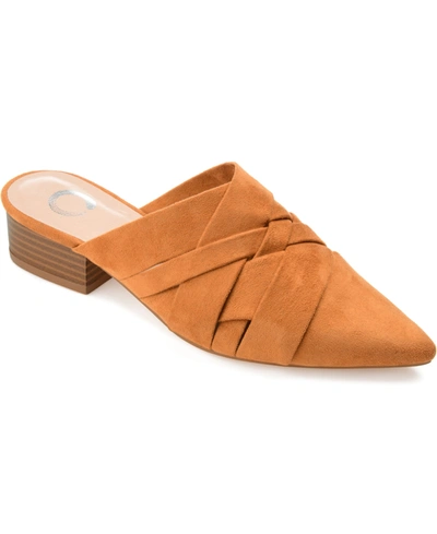 Shop Journee Collection Women's Kalida Pointed Toe Mules In Tan