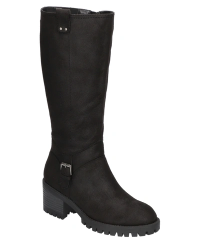 Shop Bella Vita Women's Lorielle Lug Sole Wide Calf Tall Boots In Black