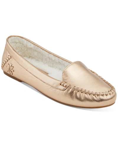 Shop Jack Rogers Women's Millie Moccasin Slippers In Rose Gold Metallic