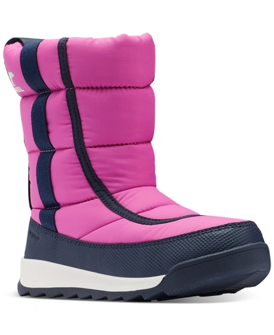 Shop Sorel Little Kids Whitney Ii Puffy Mid Boots Women's Shoes In Bright Lavender/collegiate Navy