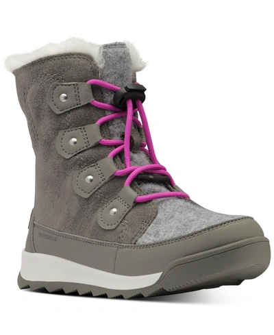 Shop Sorel Youth Whitney Ii Joan Lace Booties Women's Shoes In Quarry/bright Lavendar