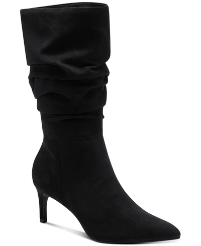 Shop Alfani Women's Lissa Slouch Boots, Created For Macy's In Black Micro