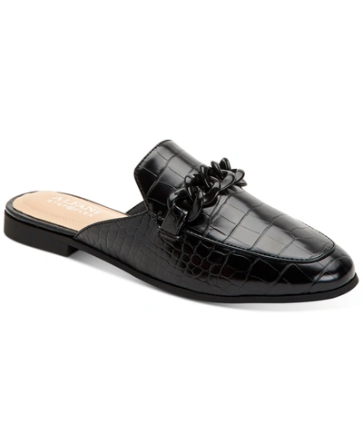 Shop Alfani Step N' Flex Women's Garlend Mule Flats, Created For Macy's Women's Shoes In Black Croco Print