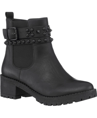 Gc Shoes Women's Noe Block Heel Studded Ankle Booties In Black