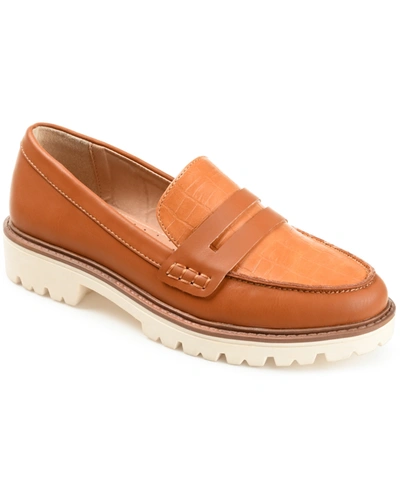Shop Journee Collection Women's Kenly Lug Sole Loafers In Tan