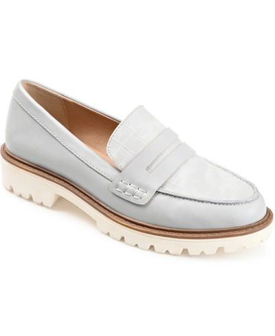 Shop Journee Collection Women's Kenly Lug Sole Loafers In Gray
