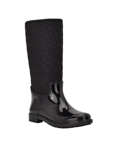 Shop Tommy Hilfiger Women's Saray Regular Calf Rain Boots In Black
