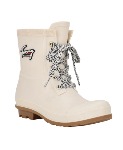 Shop Tommy Hilfiger Women's Tamar Rain Booties Women's Shoes In Cream