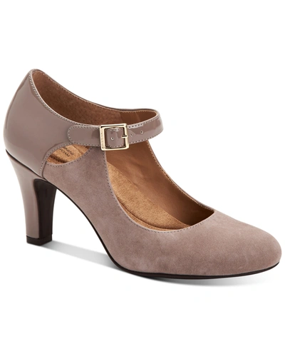 Shop Giani Bernini Women's Velmah Memory Foam Mary Jane Pumps, Created For Macy's In Taupe Leather
