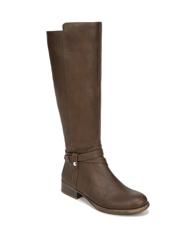 Lifestride Xtrovert Wide Calf Riding Boots In Dark Tan