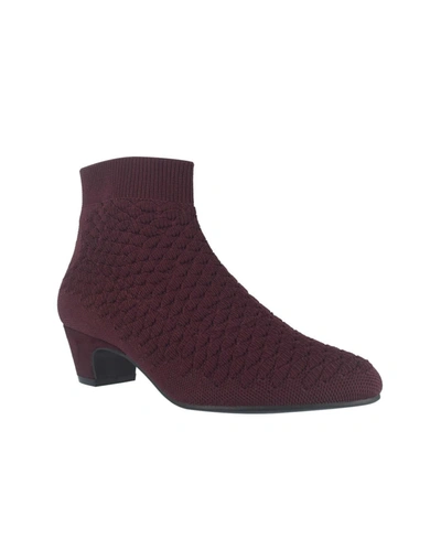 Shop Impo Women's Goren Knit Ankle Bootie Women's Shoes In Burgundy